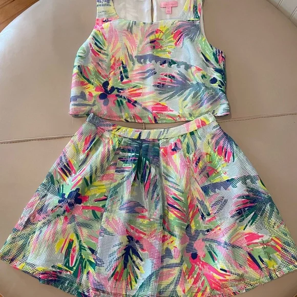 Lilly Pulitzer Hilah Matching Crop Top and Skirt Set - Picture 6 of 10